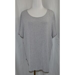 Philosophy Gray White Striped Top T Shirt Size‎ 1x Plus Size
